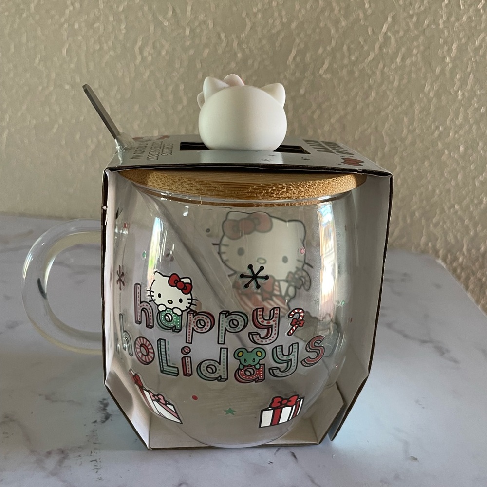 Hello Kitty Happy Holidays Glass Mug